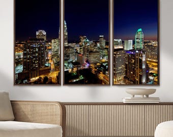 Dreamy City Lights Atlanta Wall Art Print, Atlanta Skyline Canvas, New Chapter Gift