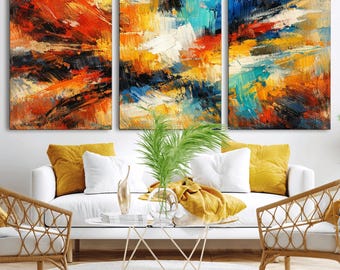 Burnt Orange Abstract Canvas Art Print, Modern Statement Decor, Office Wall Art