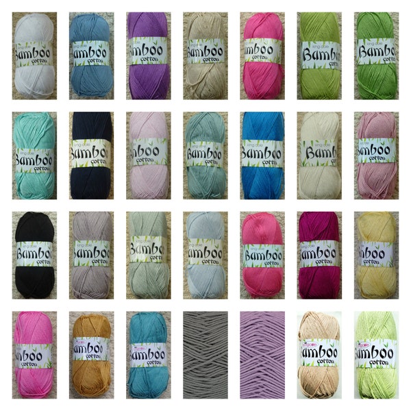 DK Knitting Wool/Yarn King Cole Bamboo Cotton DK Double Knitting (Light Worsted) Knitting Yarn/Wool