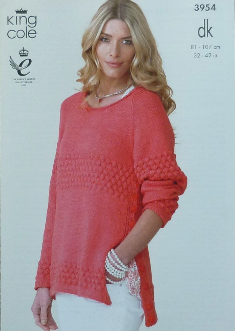 Womens Knitting Pattern K3954 Ladies Round Neck Jumper with Etsy