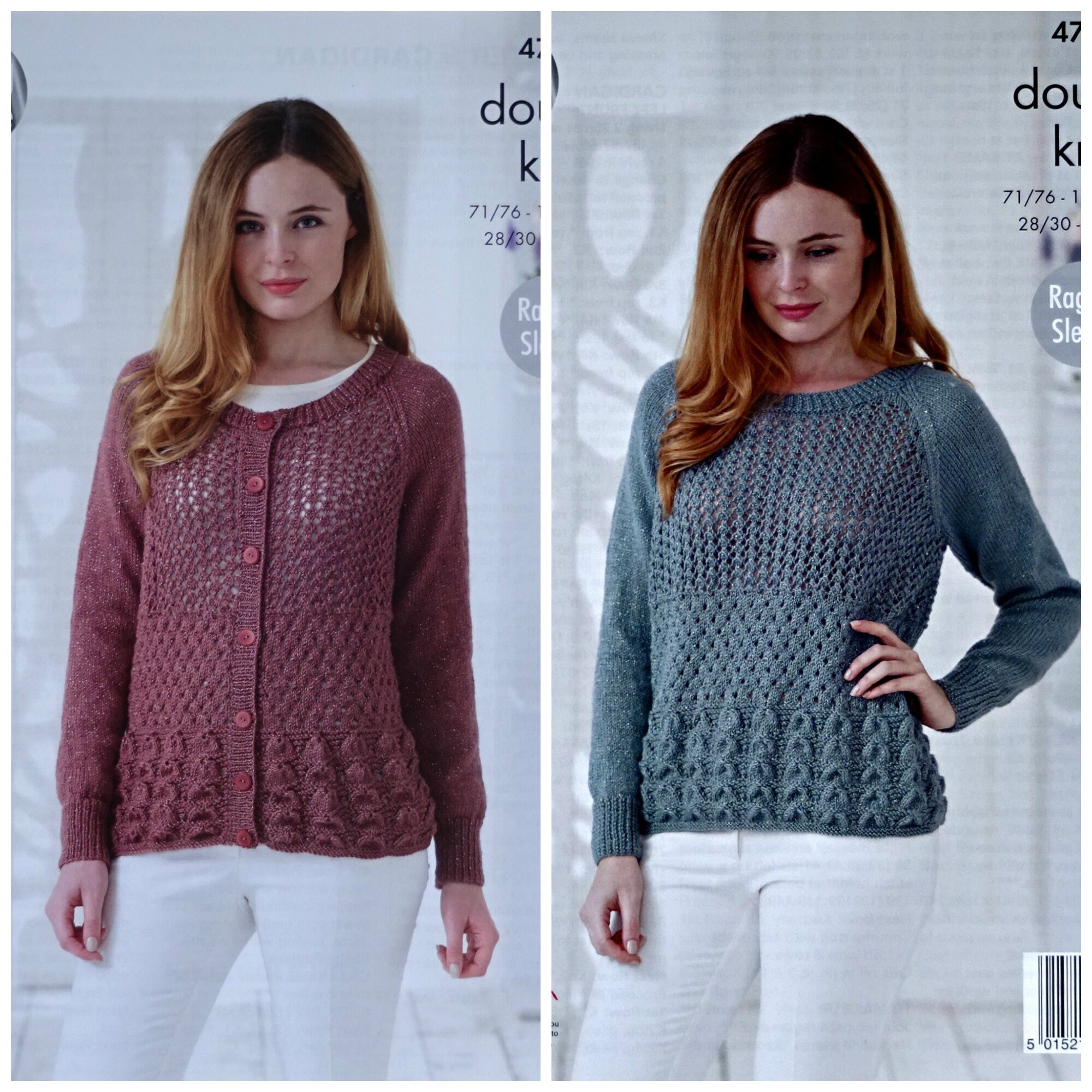 Womens Knitting Pattern K4759 Ladies Scoop Neck Textured Lace Etsy UK
