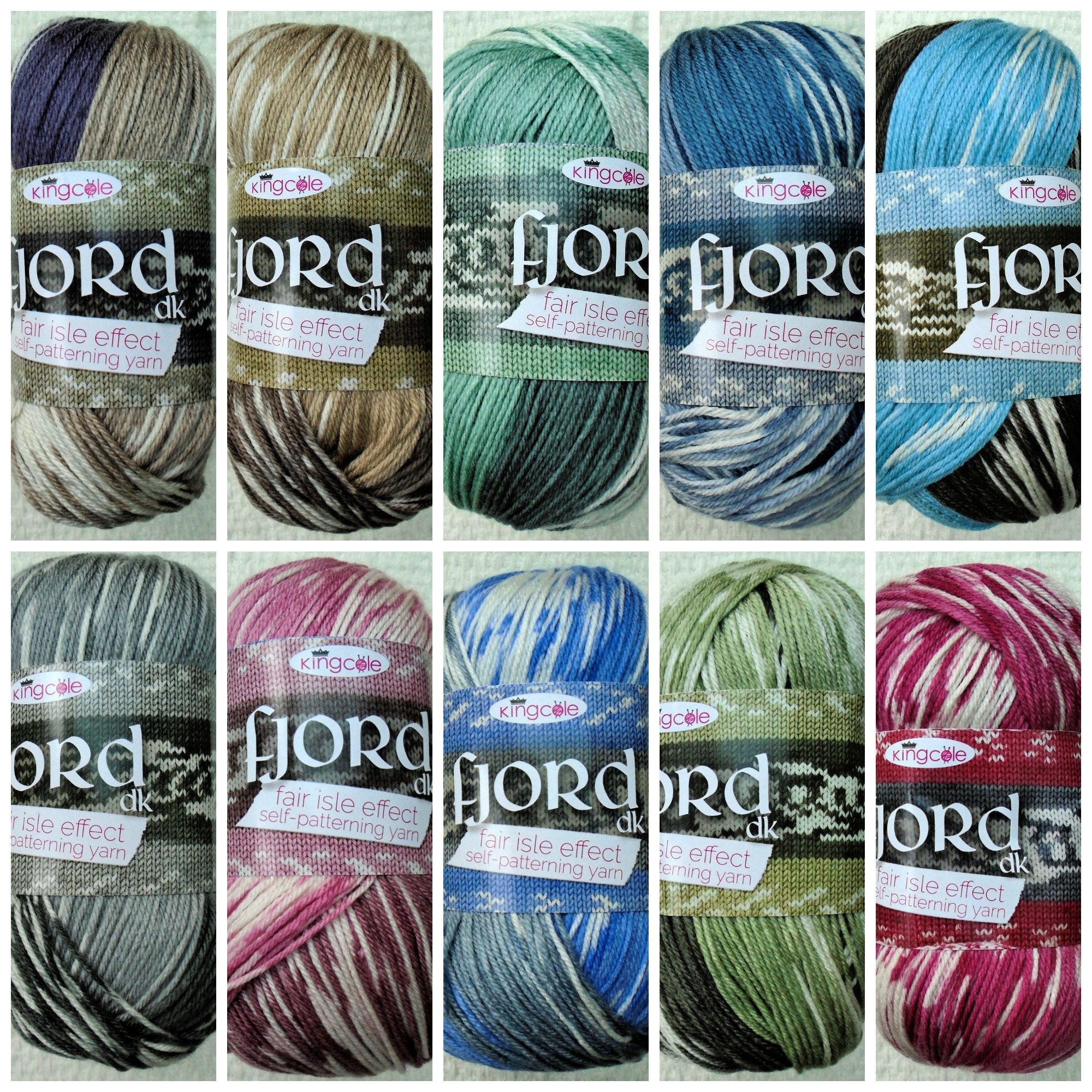 DK Knitting Wool/Yarn King Cole Fjord Easy Fairisle Double | Etsy