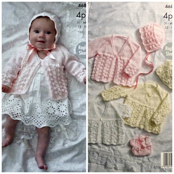 Baby Knitting Pattern K4687 Knitting Pattern Baby Matinee | Etsy