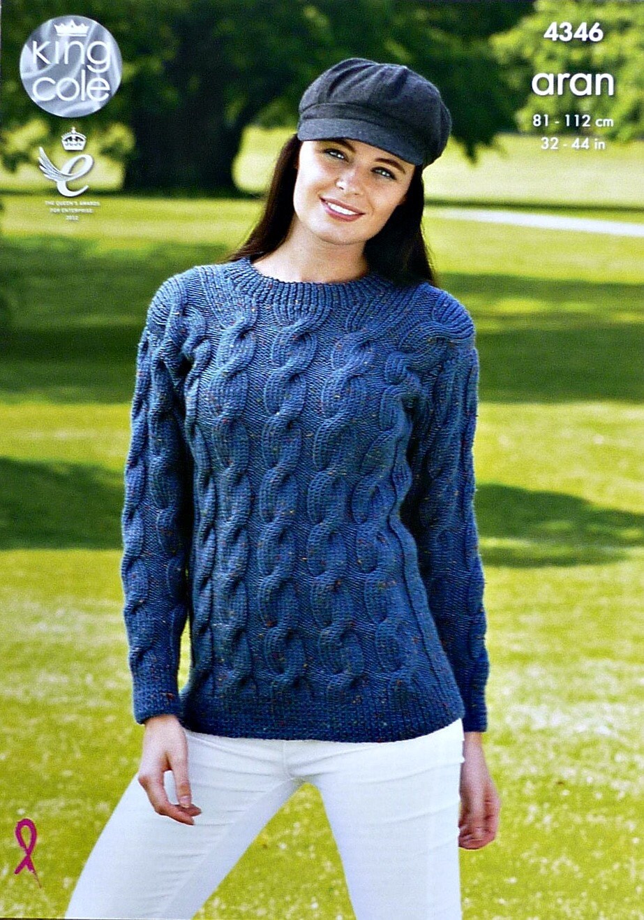 Womens Knitting Pattern K4346 Ladies Long Sleeve Round ...
