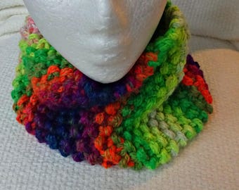 Womens Cowl Snood Hand Knitted Super Chunky (Super Bulky) Women's Multi Coloured Snood/Cowl