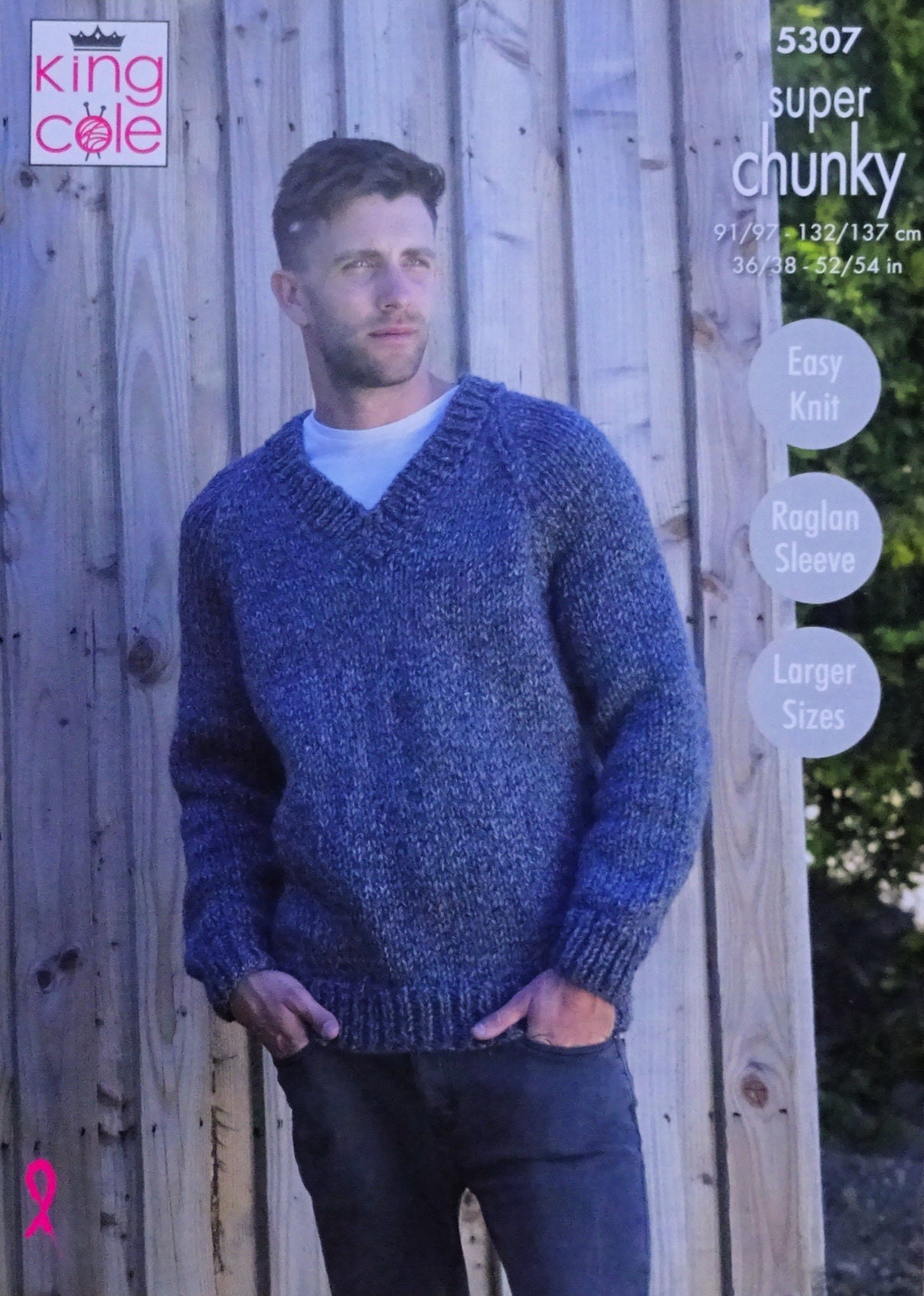 Mens Knitting Pattern K5307 Mens Easy Knit Long Sleeve V-neck - Etsy UK