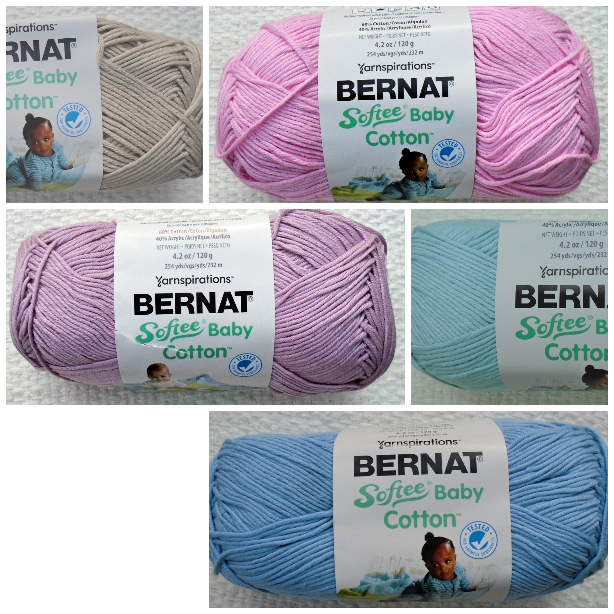 Bernat Softee Baby Cotton Yarn - Soft Plum