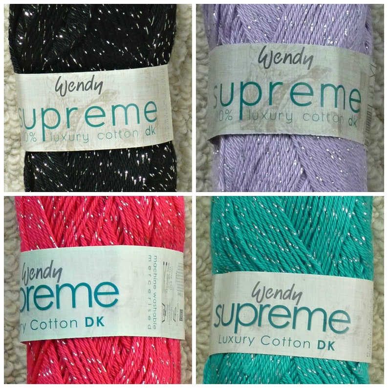 Knitting Wool/Yarn Wendy Supreme Sparkle Cotton Double Etsy