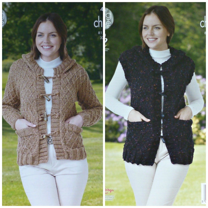 Womens Knitting Pattern K4423 Ladies Trellis Pattern Hooded Etsy