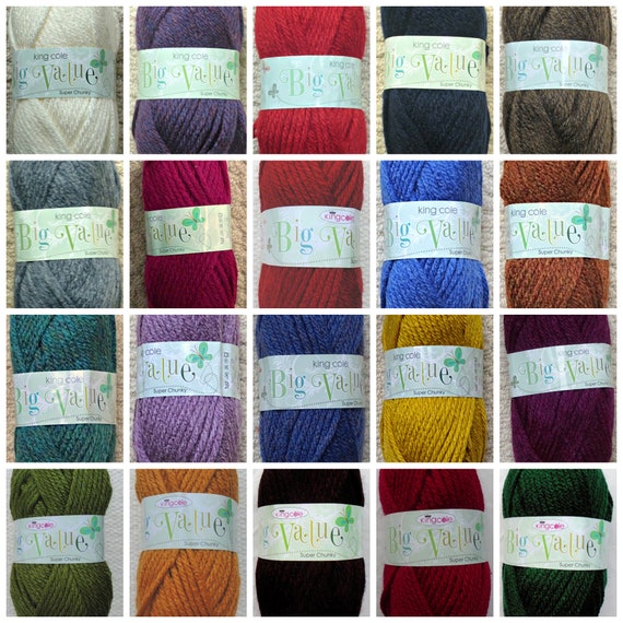 For pokker ler Stræbe Super Chunky Knitting Wool/yarn King Cole Big Value Super - Etsy Norway