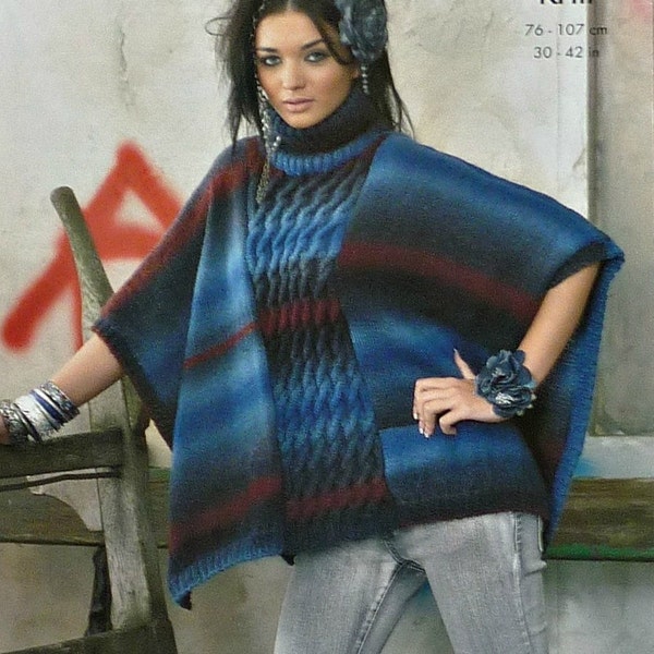 Womens Knitting Pattern K3215 Ladies Polo Neck Cape/Poncho Knitting Pattern DK (Light Worsted) King Cole