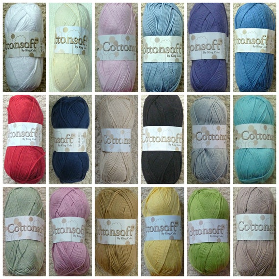 Cotton Knitting Wool/Yarn 100g King Cole 100 Cotton Etsy
