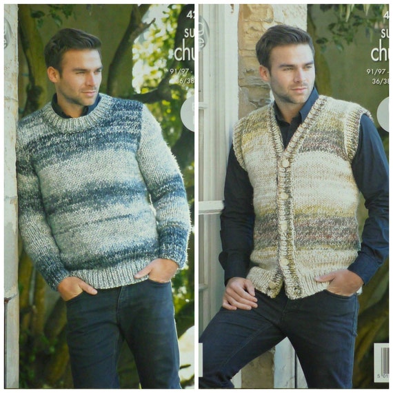 mens vest knit in the round