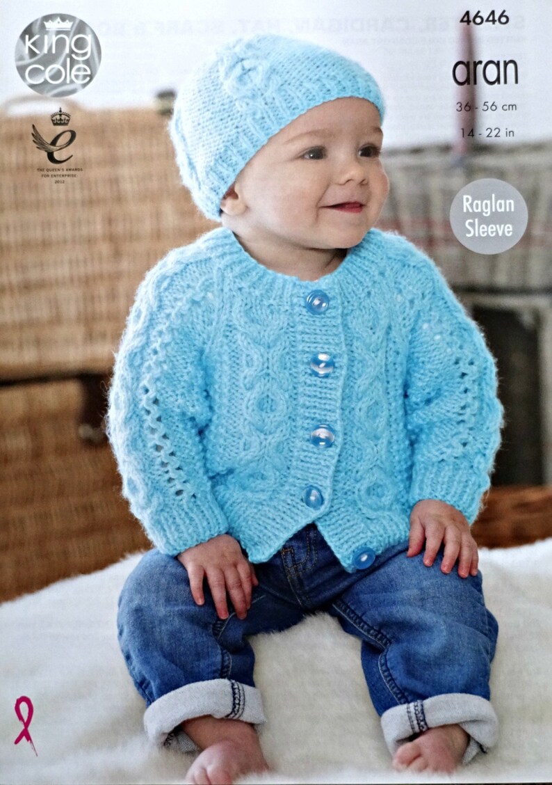 Baby Knitting Pattern K4646 Babies Cable Jumper Cardigan Etsy