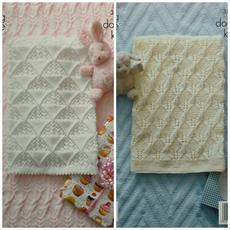 Baby Knitting Pattern K3506 Babies Pram & Cot Blankets Etsy UK
