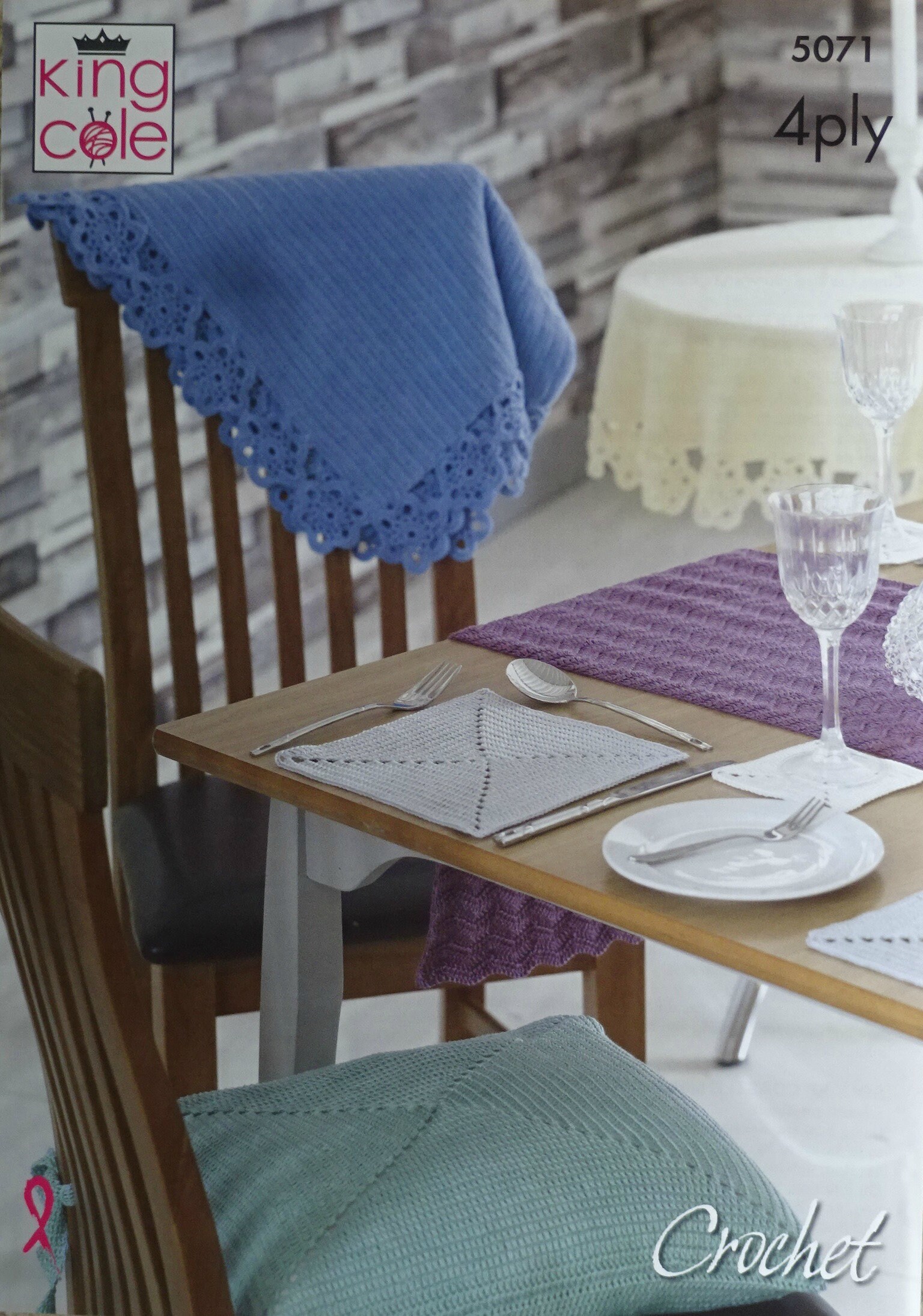 Home Crochet Pattern C5071 Square And Round Table Cloths 1