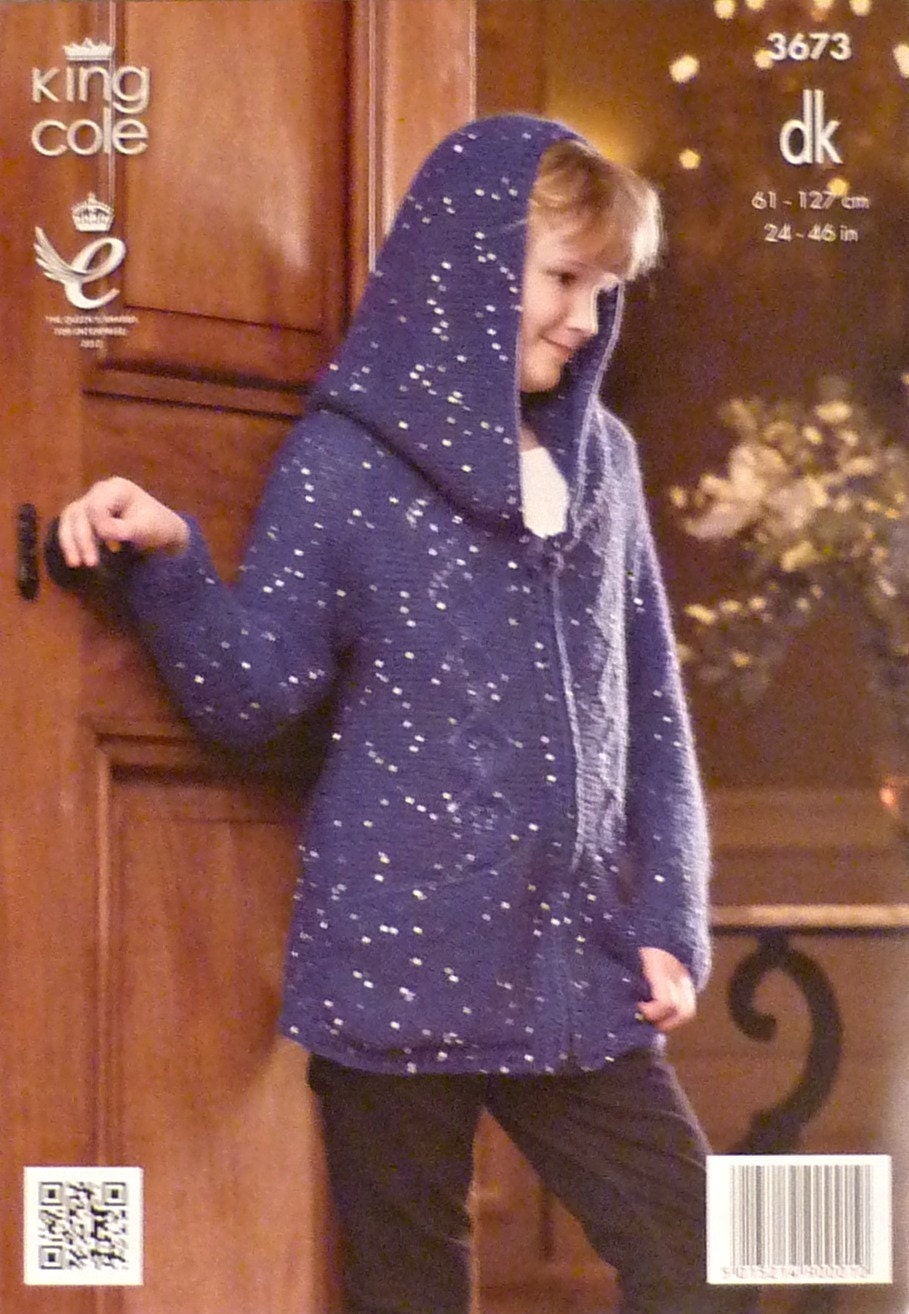 Girls Knitting Pattern K3673 Childrens Knitting Pattern Hooded Etsy
