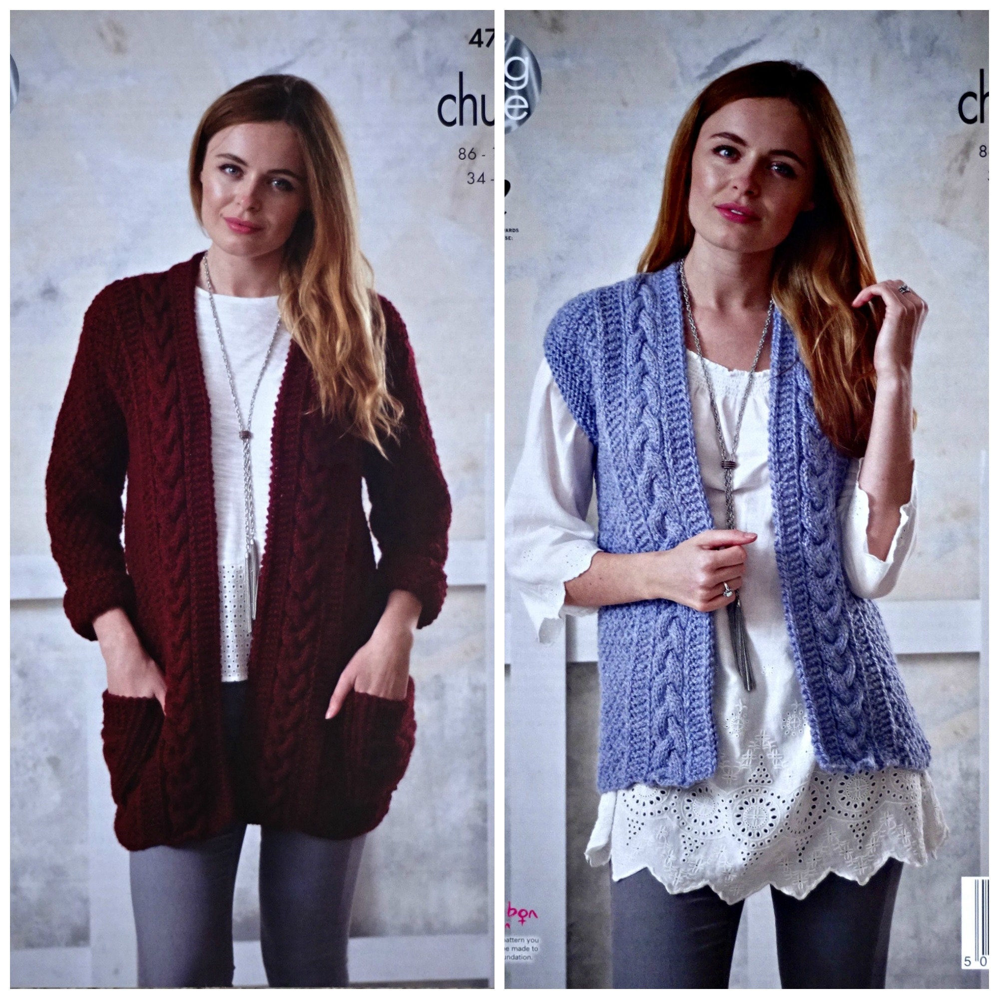 Womens Knitting Pattern K4723 Ladies Long Sleeve Long