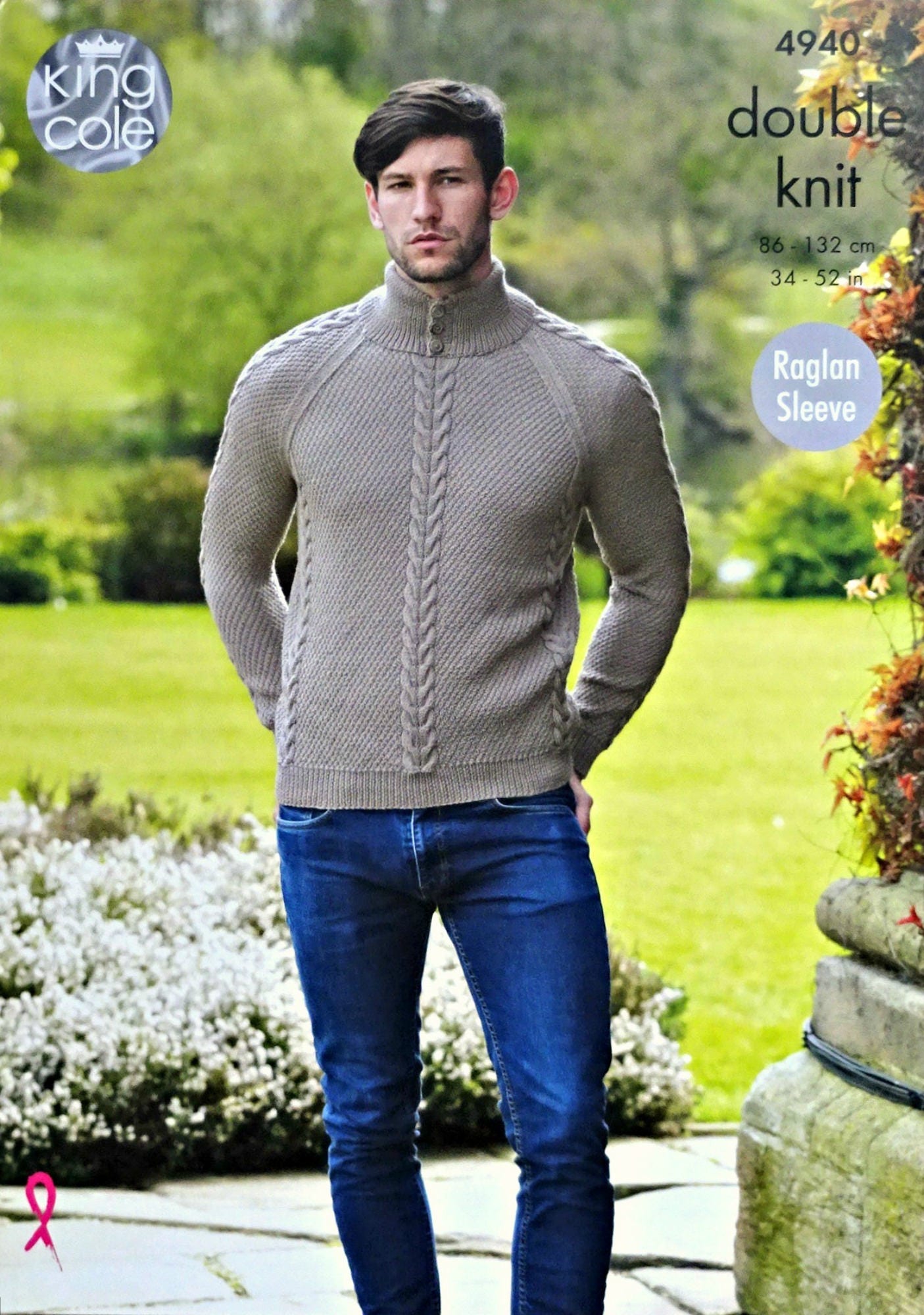 Mens Knitting Pattern K4940 Mens Long Sleeve High Button Neck - Etsy UK