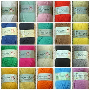 DK Knitting Wool/Yarn Pricewise DK 100g Double Knitting (Light Worsted) Knitting Yarn/Wool King Cole