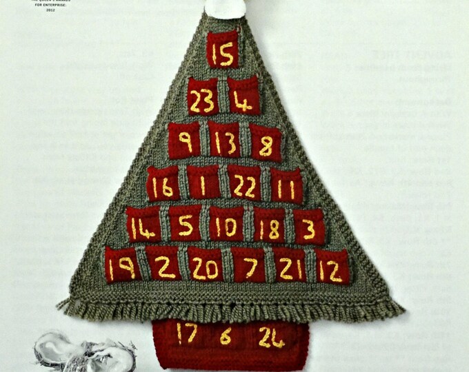 Advent Knitting Pattern K8001 Knitted Advent Tree With Angel Knitting