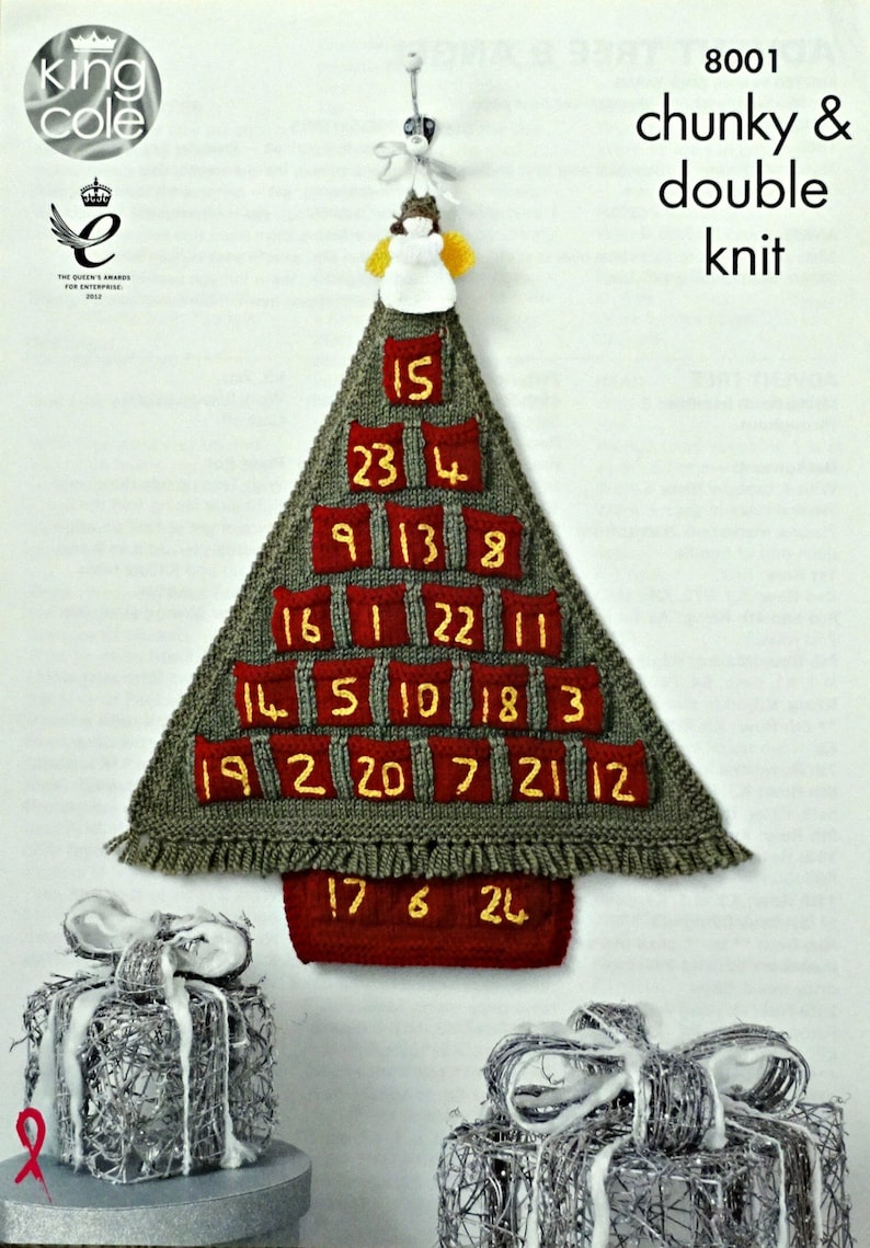 Advent Knitting Pattern K8001 Knitted Advent Tree with Angel Etsy