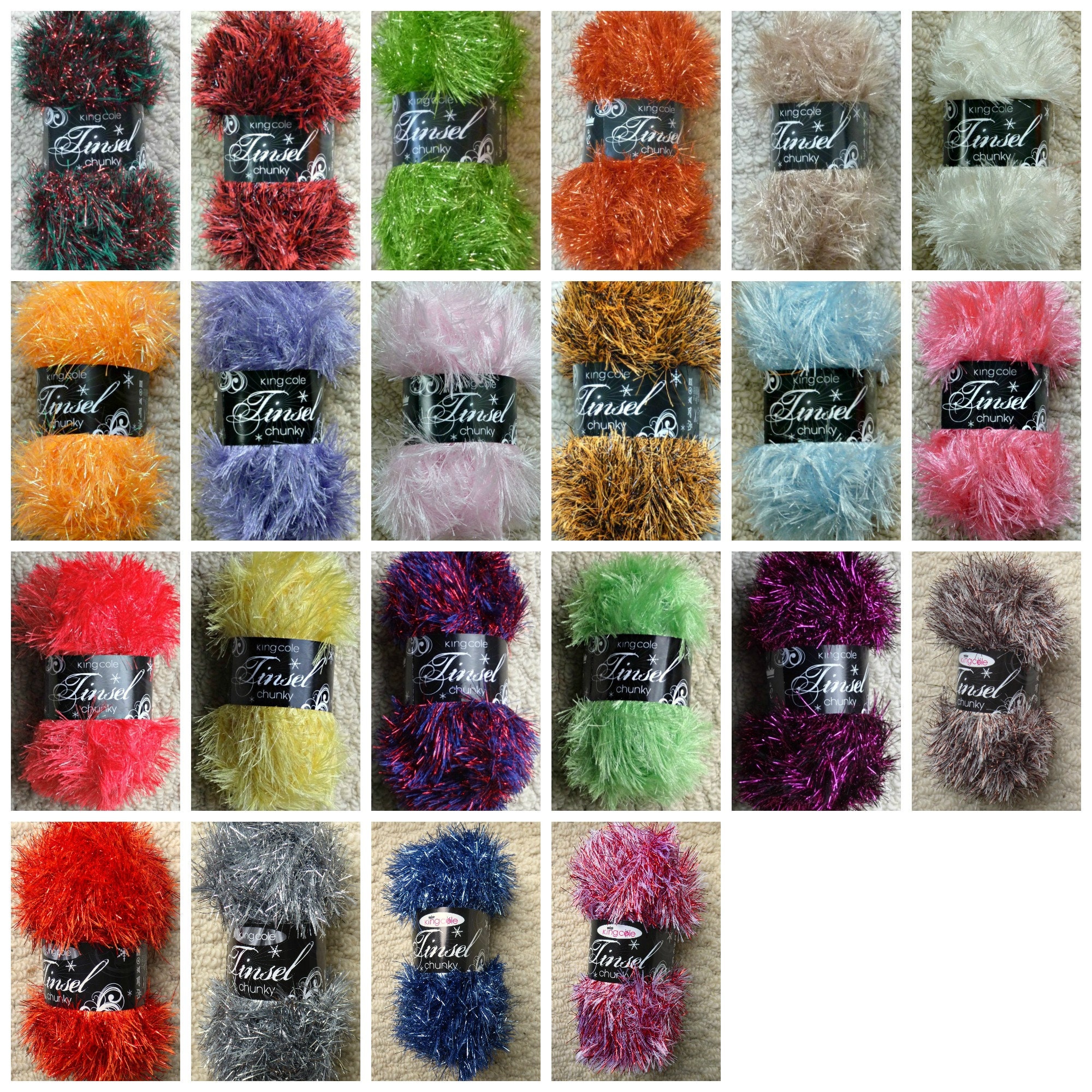 Christmas shade 1783 in king Cole tinsel chunky 50g balls