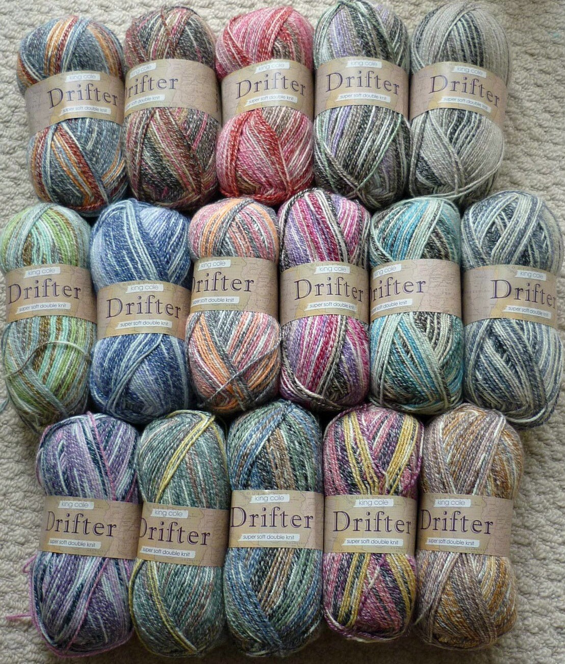 DK Knitting Wool/Yarn King Cole Drifter Double Knitting Light
