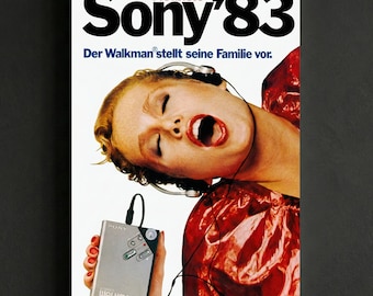 Sony Walkman II Poster, 1983 Walkman Advertisement Print, 80s