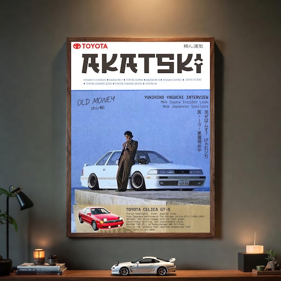 JDM Car Magazine Poster Old Money Toyota Celica Retro Wall Art - Etsy