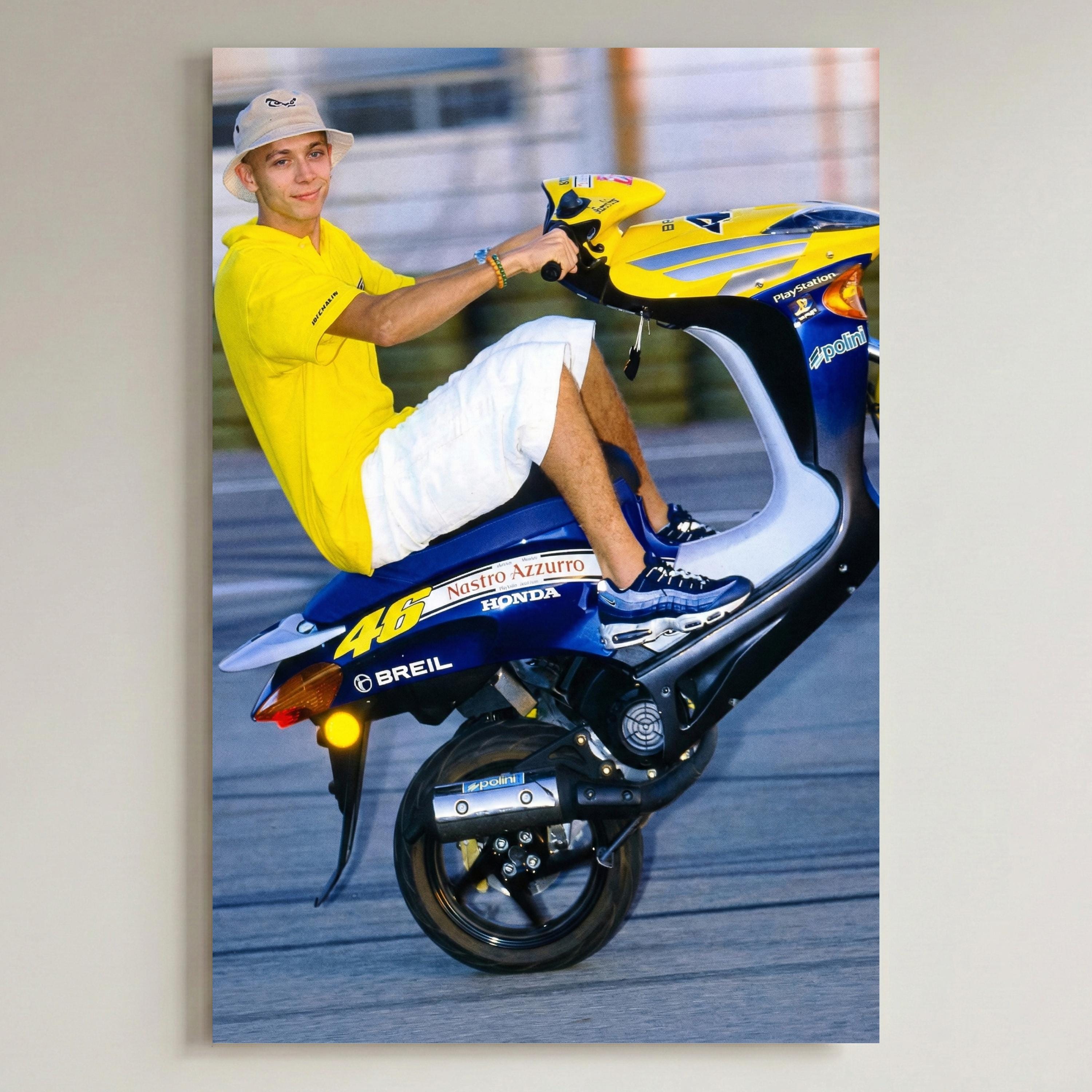 Valentino Rossi Poster, Y2K Streetwear Motorcycle Print, 90s