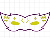 Mardi Gras Mask Applique PES & DST Embroidery Design; 5x7 hoop