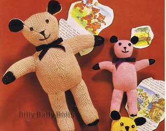 Teddy Bear Toy Knitting Pattern in three sizes