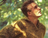 Vintage Men 39 s chunky knit jumper with shirt style neckline knitting pattern size 100 - 120 cm (39 - 47 inch) Chest - ADVENTUROUS BEGINNER