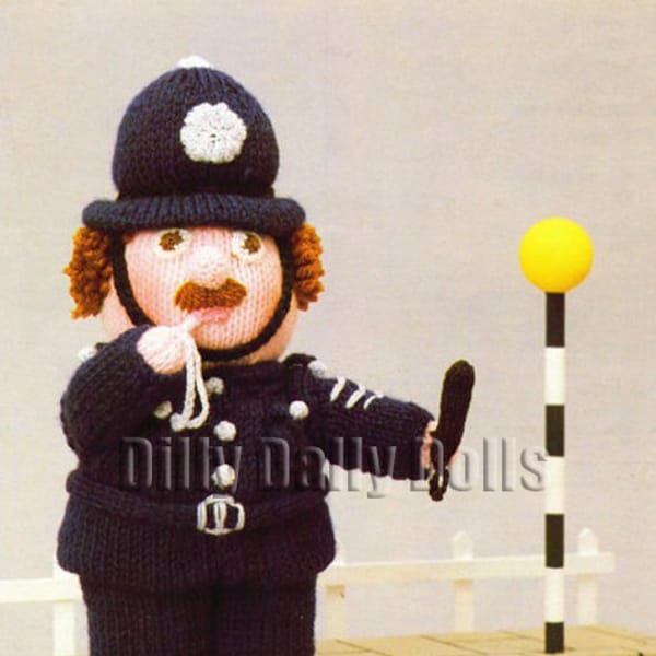 Vintage POLICEMAN Toy Knitting pattern