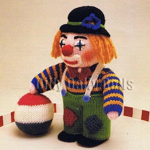 Vintage CLOWN Toy Knitting Pattern