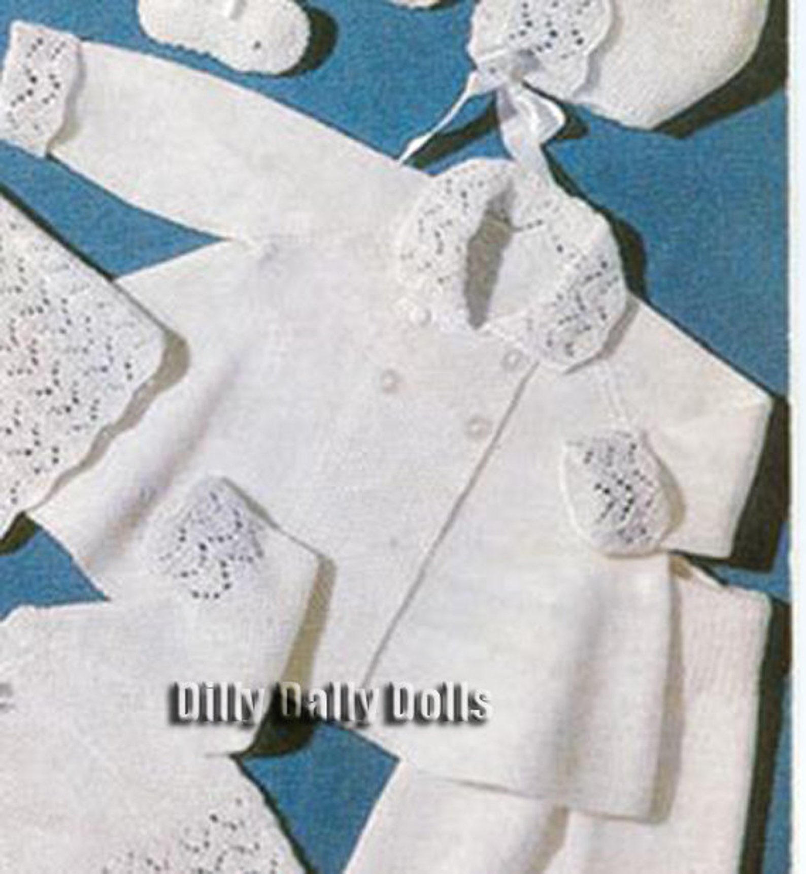 Vintage Baby Layette Knitting Pattern in 3ply to fit babies Etsy Layette 3ply