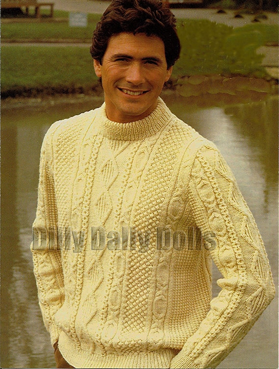 mens cable knit sweater pattern