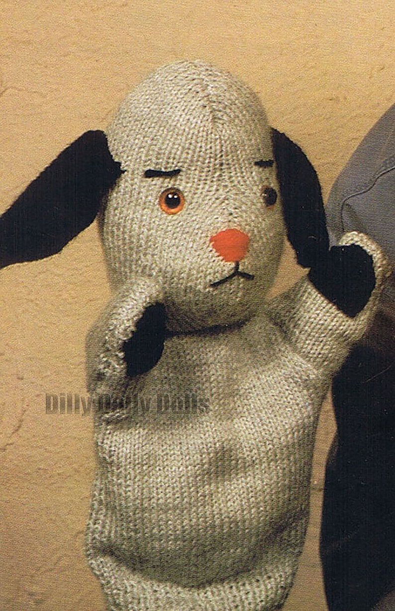 Vintage Sooty Soo and Sweep Hand Puppets DIGITAL PDF Knitting Pattern