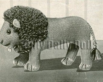 vintage Lion Toy/Animal knitting pattern instant PDF digital download