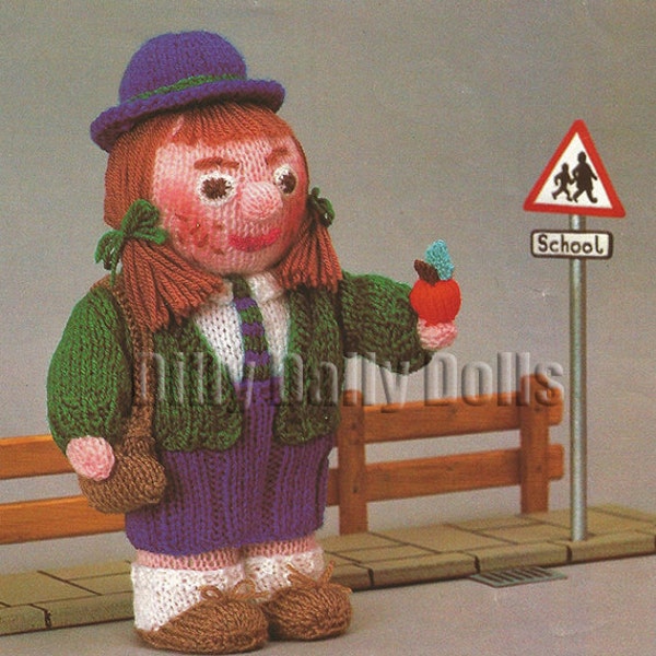 Vintage SCHOOLGIRL Doll Knitting pattern