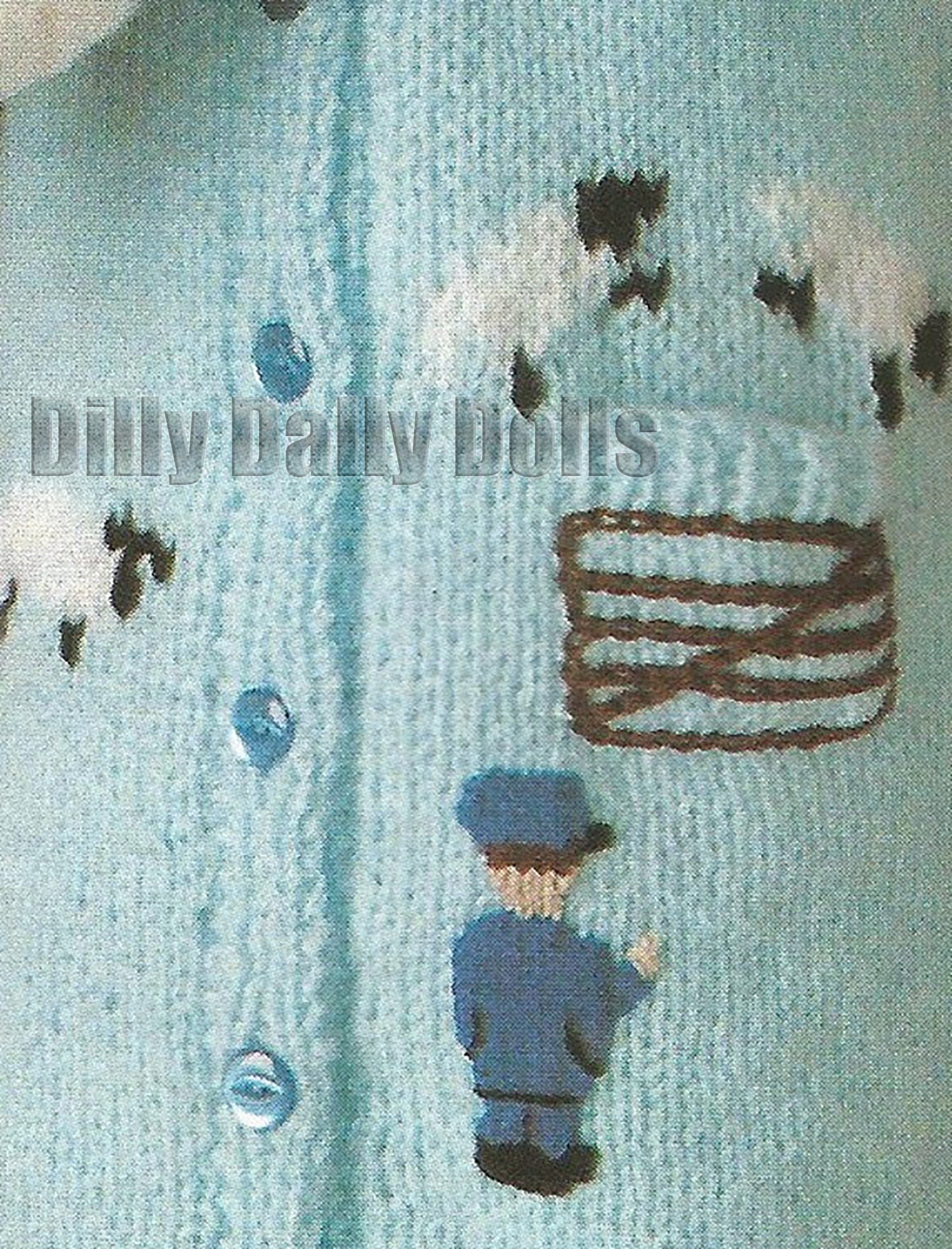 Postman Pat Child's Dressing Gown Knitting Pattern in Soft Brushed