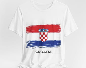 T-shirt met vlag van Kroatië, Kroatië International Football Celebration 2026 | Voetbalfan-T-shirt Lichtgewicht, ademend, 100% katoen