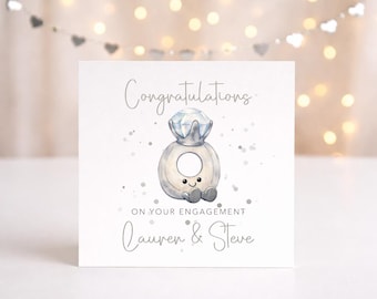 Personalised Engagement Card | Daughter Son Sister Brother |Congratulations on your Engagement Card | Add Names | Jellycat | Free Delivery