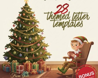 Plantillas de cartas de duendes navideños / 28 páginas imprimibles (descarga en PDF)