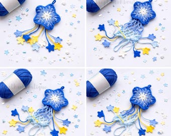 Portabotellas de ganchillo con forma de estrella, bolsa para botella de agua 2 en 1, portabotellas de malla de ensueño