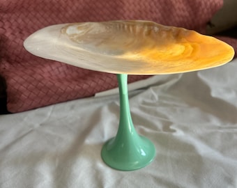 Handmade Mother of Pearl Shell Plate, Coastal Jewelry Tray, Home Accent, Handmade Coastal Home Accent Gift