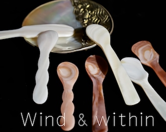 Mother of Pearl Spoon, Natural Shell Caviar Spoon, Mini Serving Utensil for Caviar Sugar Tea Coffee, Handmade Kitchen Tool, Unique Gift