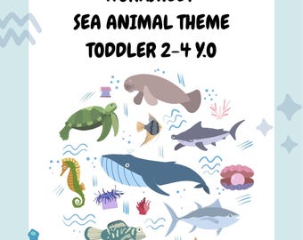 印刷可能な幼児向けワークシート 40ページ – 海をテーマにした学習アクティビティ (PDF)
