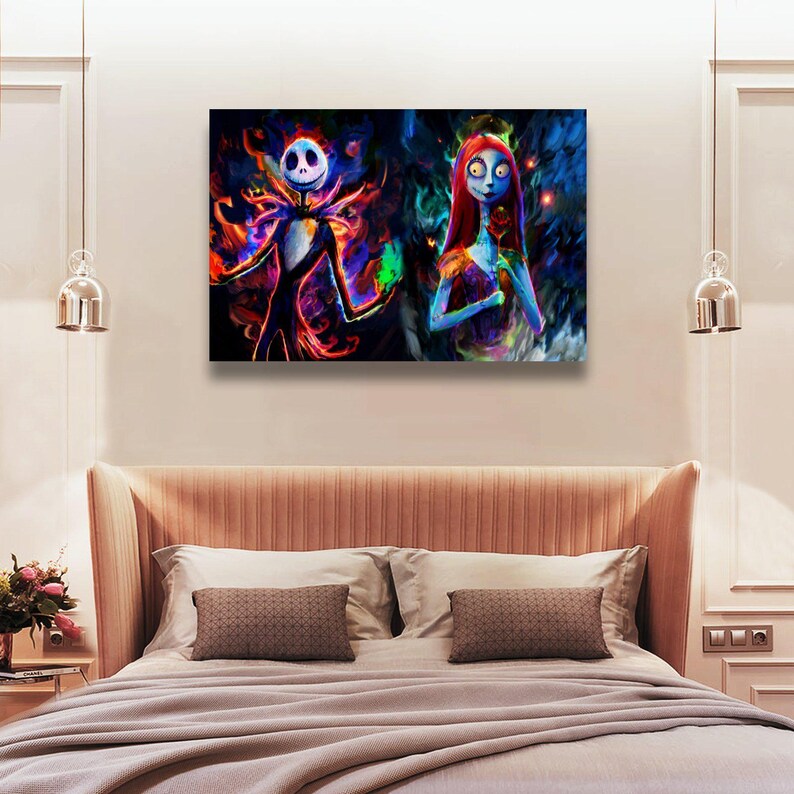 Jack Sally Halloween Before Christma Painting On Canvas Wall Art Poster Picture Print Living Room Walls Decor Home Posters image 7